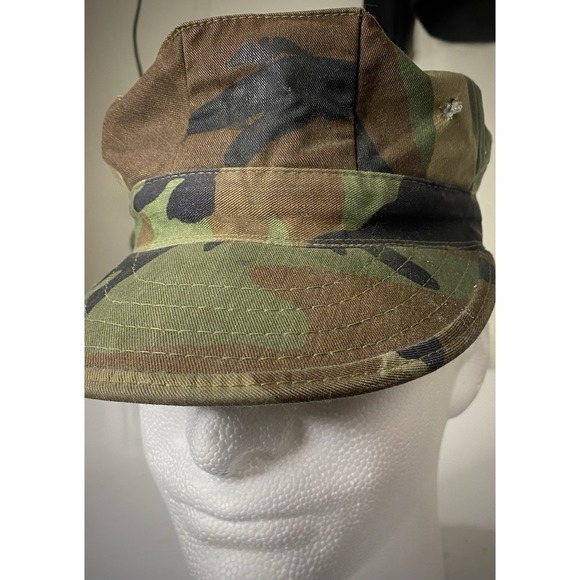 US Military‎ Issue Woodland Camo Patrol Hat Cap 6-7/8 Small - Picture 1 of 5